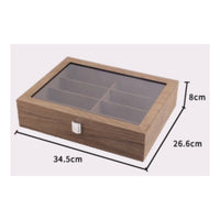 Sunglasses Organizer with Glass Lid 8-Compartment Sunglasses Organizer for Desk