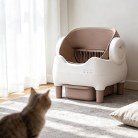Self Cleaning Automatic Cat Litter Box High-Sided Electric Litter Box Handsunobstructed Pet Toilet Freestanding for Cats, Laundry Room, Balcony, Bedroom
