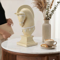 Horse Statue with Pedestal Base Tabletop Sculpture with Pedestal for Living Room