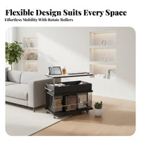 C-Shaped Rolling Table Height-Adjustable Rolling C-Shaped Table Mobile Design Space-Saving for Homeowners, Students, Home Office
