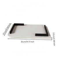Leather Tray with Corner Rails Minimalist Leather Catchall Tray Multipurpose Desktop Storage Organizer for Console Table
