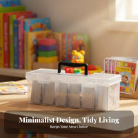 Compartmental Card Container particleproof Multi-Compartment Storage Box Clear View