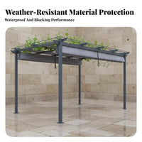 Weatherproof Vine Trellis Arbor Rustproof Aluminum Frame Pergola Rust Resistant Aluminum Pergola with Retractable Canopy Protection for Gardeners, Homeowners, Families, Backyard, Deck, Poolside, Carport