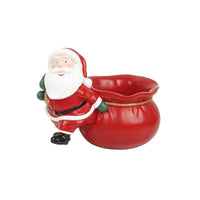 Santa Holder with Container Glossy Santa Figurine Decorative Tabletop Decor for Office
