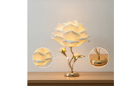 Gold Rose Table Lamp Elegant Flower Table Lamp Decorative Bedside Light Warm Glow for Bedroom, Nightstand, Reading Corner