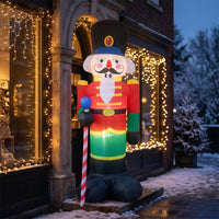 Tall Christmas Inflatable Nutcracker Soldier Freestanding Inflatable Nutcracker Soldier Giant Holiday Display Oversized for Yard