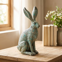 Rabbit Figurine Hand-Finished Bunny Figurine Rabbit Ornament Farmhouse Tabletop Ornament Easter for Decorators, Shelf