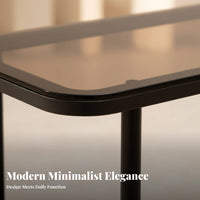 Narrow Side Table Long-Lasting Metal Frame Slim Sofa Table Nightstand Easy Assembly Adjustable Feet for Small Areas, Bedroom