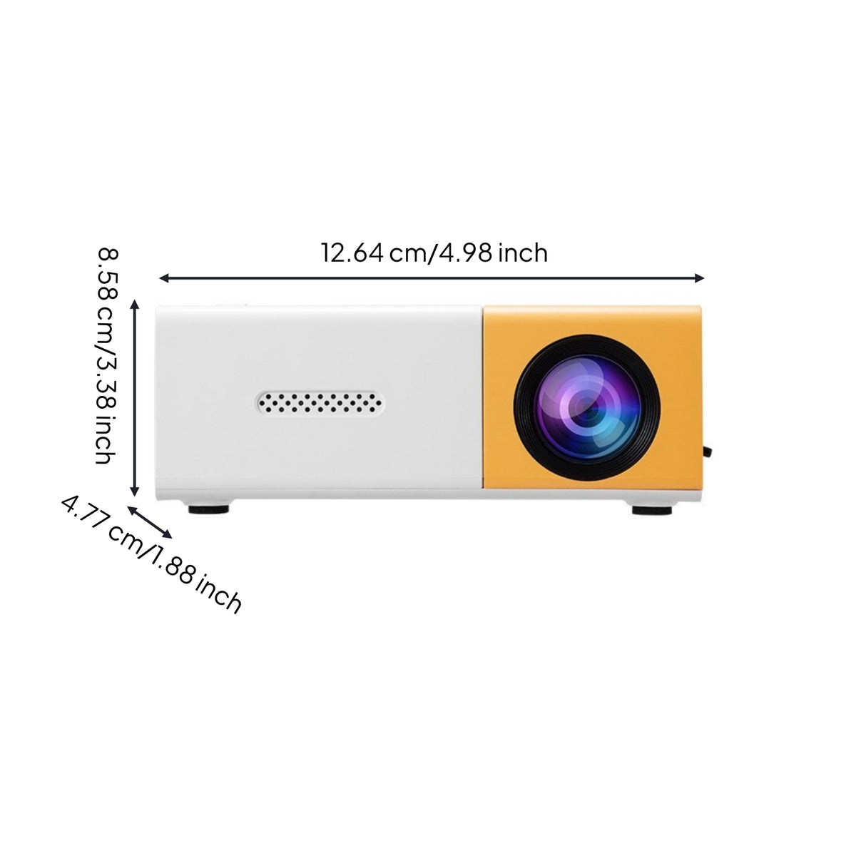 Compact Mini Display Device Portable Display Device with Distant Controller Control Lightweight Full Color for Families, Movie Nights