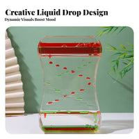 Stress Relief Oil Drop Hourglass Soothing and Relaxing Liquid Motion Hourglass Creative Design for Students, Kids, Study Room, Bedroom, Home