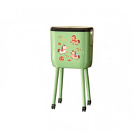 Trash Can with Wheels Rounded Rectangular Tall Trash Can for Living Room