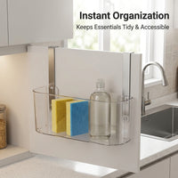 Kitchen Towel Rail and Hanging Rack for Over the Door Storage, Acrylic for Small Spaces and Students, Versatile Cupboard Hooks