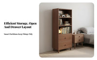 Space-Saving Design Tall Cabinet with Exposed Shelves and Drawers Versatile Multi-Tier Shelf with Drawers Modern Aesthetic Bookcase Easy to Assemble for Apartment Dwellers, Homeowners, Office Workers, Bedroom, Study Room