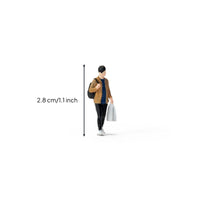 1:64 Miniature Figure Realistic Design Miniature Man Carrying Bag Model Train Layout People for Hobbyists