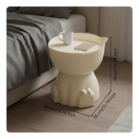 Cream Design Accents Table Space Saving Small Round Side Table Versatile Nightstand for Kids, Bedroom, Living Room, Balcony