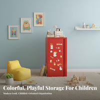 Single-Door Locker Cabinet long-lasting Cartoon creature Cupboard Lockable for young children