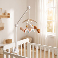Crystal Velvet Animal Crib Mobile with Elephant and Fox