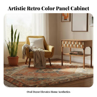 Two-Tone Fluted Door Chest Multi-Functional Accent Cabinet for Bedroom, Entryway