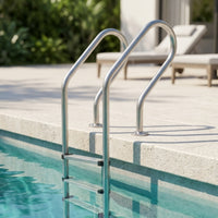 Stainless Steel Pool Ladder Flange-Mount Three-Step Pool Ladder Heavy Duty for Homeowners