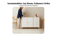 hardwood Wood Legs 2-Door 3-Drawer Cabinet Multi-Functional Sideboard Large Capacity Storage Furniture Modern Design for Apartment Dwellers, Homeowners, Families, Living Room, Bedroom, Hallway, Entryway