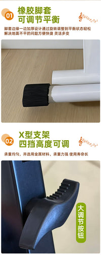 电子琴凳X 型折叠家用高度升降可调节琴凳白色加厚软包折叠琴凳