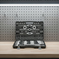 110 Pieces Organized Tap and Die Set with Storage Case Ergonomic Tap and Die Set with Wrenches Portable Threading Tool Kit Complete for Machinists, Mechanics, Workshop, Machine Repair