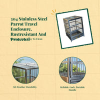 Stainless steel parrot cage