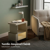 2-Tier Rolling Side Table Space-Saving Mobile Furniture sturdyDuty for Students