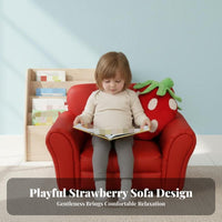 Strawberry Armchair Cartoon Design Young Child Sofa Child-Sized Soft Textile for Premium & Elegantmiumschoolers, Kindergarten