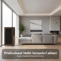 AV Equipment Tower Audio Rack Home Theater Component Rack KTV Sound System Cabinet Locking Media Cabinet Wood Construction Adjustable Shelves Suitable for Home Theater Studio KTV Room