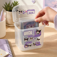 Clear Flip-Top Storage Box for Small Cards, Desktop Organizer, Dustproof Plastic Case for OPP Bags & Handbooks