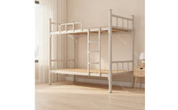 Metal Bunk Bed with Ladder Space-Saving Bunk Bed Frame Reinforced Furniture Modern for Children, Shared Room