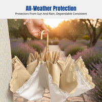 Embroidered Sun Umbrella, Lightweight Folding Beach Umbrella for Women