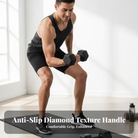 2 Pieces Hexagon Shaped Hexagonal Dumbbell Anti-Roll Design Hex Dumbbell Non-Slip Grip Hexagonal Hand Weight Long-Lasting for Children, Women, Beginners, Home, Workout, Gym