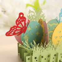 3D Easter Greeting Card Handmade Butterflies Design Easter Card Papercraft Creative Gift for Birthday DIY Easter Holiday Crafts