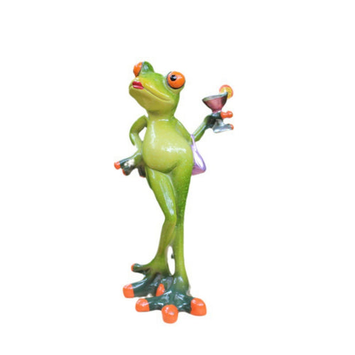 Frog Figurine with Handbag Adorable Frog Figurine Decorative for Desk
