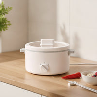 Multifunction Cooking Pot Ceramic-Coated Electric Cooker with Glass Lid Electric Hot Pot Nonstick Cooker with Lid Even-Heating
