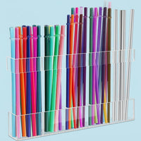 Clear Acrylic Holder, 2 Tier Wall Mounted or Desktop Tape for Kitchen Cabinet, Adjustable Height Countertop Organizer