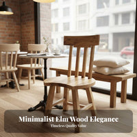 Wooden Armchair with Backrest Sturdy Wood Construction Indoor Furniture Traditional Design Minimalist Design for Kitchen