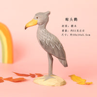 实木木雕木鸟摆件鲸头鹳手工木雕刻仿真动物桌面装饰木质工艺品