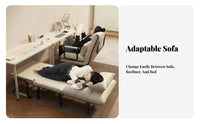 Foldable Design transformable creamy whiteice Nap Chair Multi-Functional Folding Lounger Space-Saving Indoor Seating Padded Seat for Remote Workers, Adults, Students, Small Spaces, Study Room