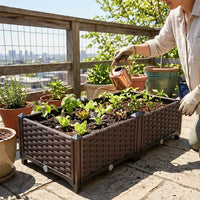 Floor Standing Planter Box in Simple Style, Durable Plastic Not Easy to Deform, Ideal for Balcony Garden and Indoor Vegetable Growing