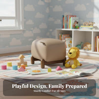 Piglet-Shaped Ottoman 150kg Load Capacity Upholstered Accent Stool Comfortable