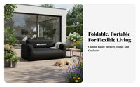 Foldable Printed Blow-up Couch Fast Inflation Inflatable Lounger Comfortable Air Sofa Long-Lasting for Festival-Goers, Travelers, Camping, Music Festivals, Picnics, Traveling