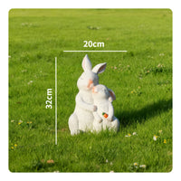 2 Pieces Resin Rabbit Figurines Cute Rabbit Ornament Small for Courtyard