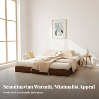 Floating foundation Bed Headboard Bedroom Furniture Low height Mattress Support for Design aficionados, Homeowners, Small Apartment, Guest Room