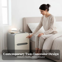 Narrow 2-Drawer End Table Space-Saving Design Narrow Storage Cabinet for Hallway