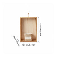 Unobstructed Box Wall Frame Natural Wood Finish Wooden Wall Hanging Frame Rope