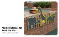 Childrens Transparent Art Easel Multifunctional Kids Drawing Desk Chair Set Early Education Young Child Drawing Station for Childcare Facility