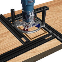Adjustable Router Guide Rail with Backing Support for Woodworking